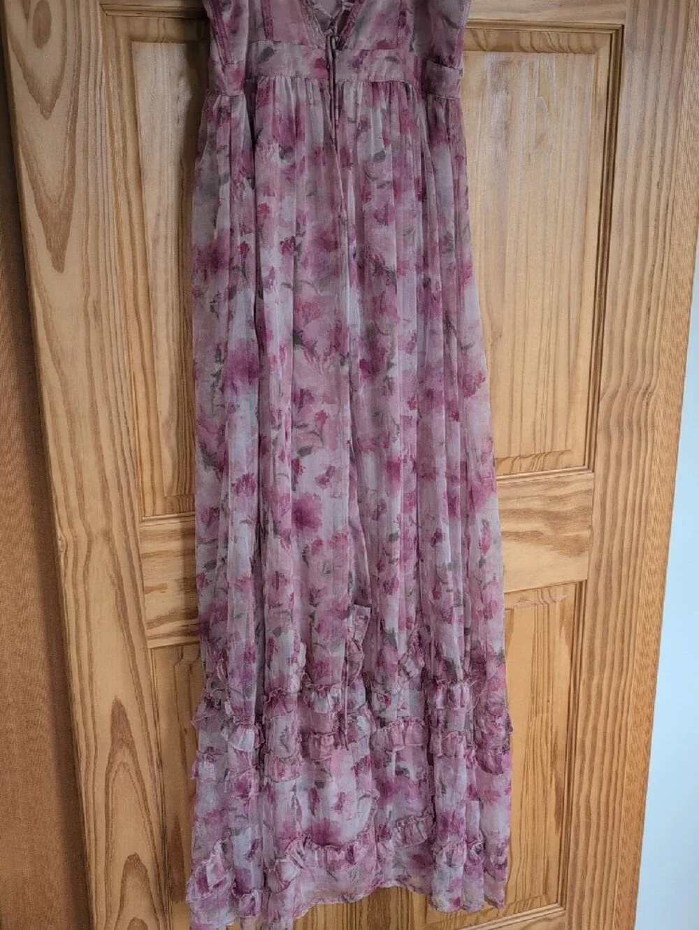 Novella Pink Floral Ruffled Bustier Lace-Up Maxi Dress -
Lulu's - Picture 8 of 14